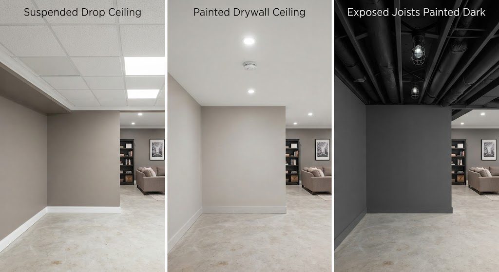 The Ceiling Decision Most People Get Wrong — Drop vs Drywall vs Painted-Open