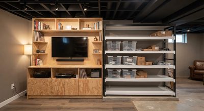 Where Custom Cabinetry Pays Off in a Basement — and Where Stock Shelving Is Fine