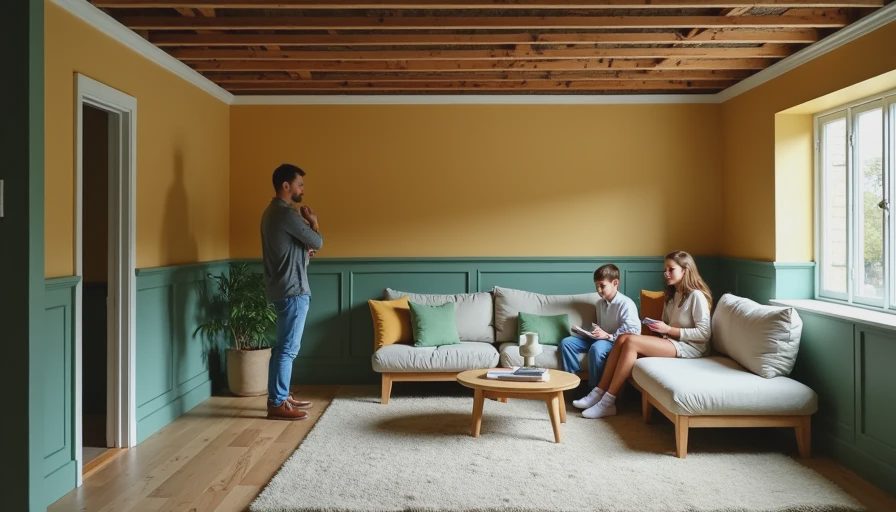 Visual context for finished vs unfinished basement