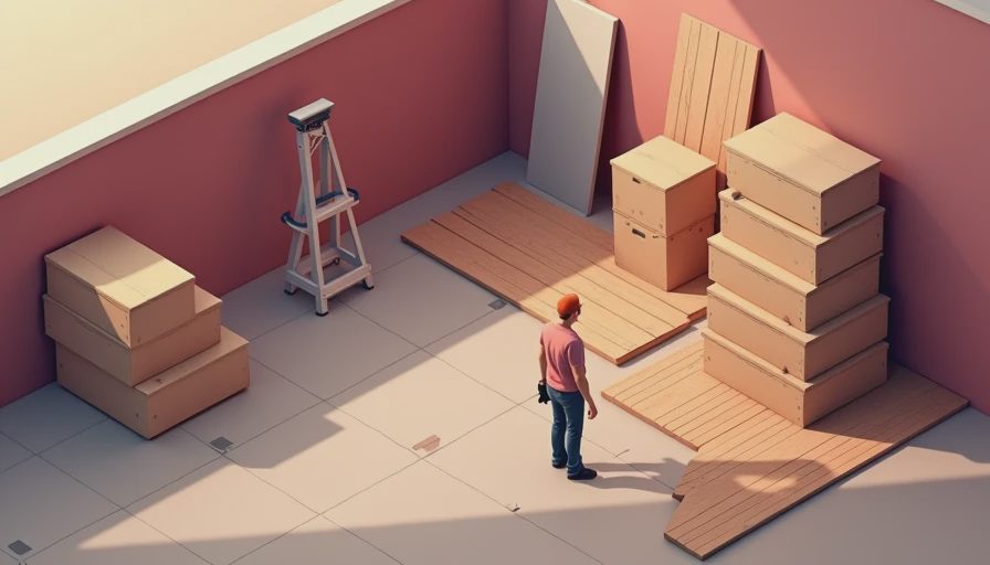 Visual context for basement flooring