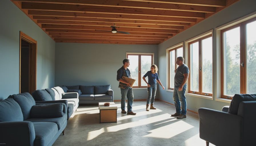 Visual context for finishing basement walls