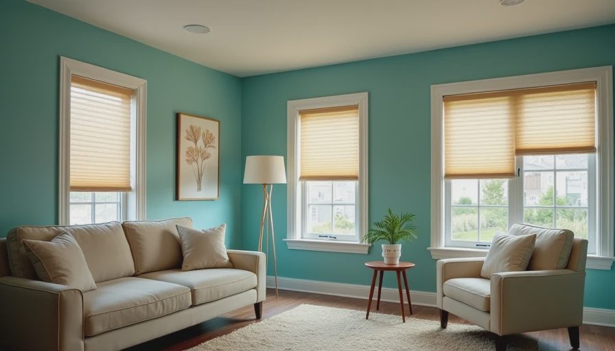 Visual context for small basement window covering ideas