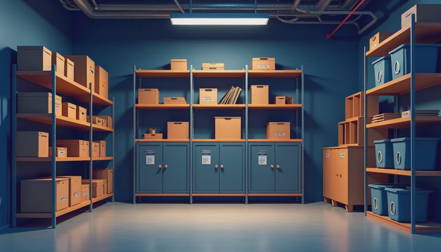 Illustration for basement shelving