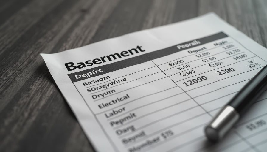 Visual context for basement finishing cost