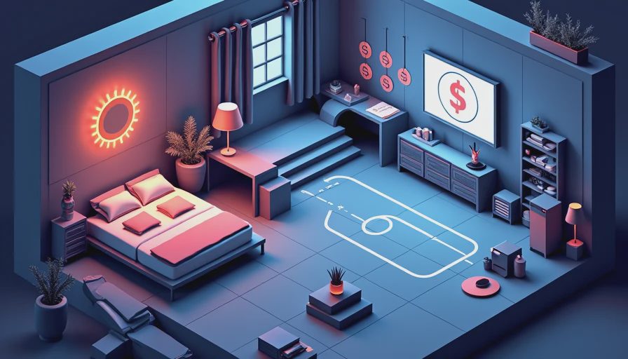 Visual context for cost to complete basement